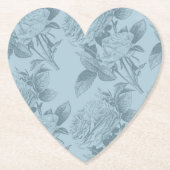  blauwe Rozen Kartonnen Onderzetters (Voorkant)