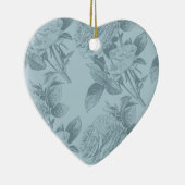  blauwe Rozen Keramisch Ornament (Rechts)