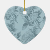  blauwe Rozen Keramisch Ornament (Achterkant)