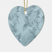  blauwe Rozen Keramisch Ornament (Links)