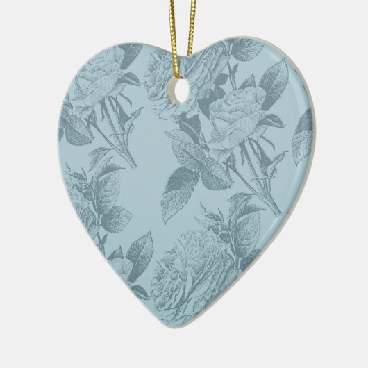 blauwe Rozen Keramisch Ornament (Links)