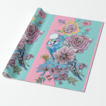 Blauwe Rozen kunstbloemen Waterverf Verpakking