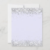 Blauwe rozen lavendelzilver 25ste huwelijksuitnodi (Achterkant)