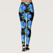 Blauwe Rozen Leggings (Achterkant)