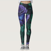 Blauwe rozen leggings (Voorkant)
