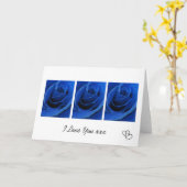 Blauwe Rozen Liefde Kaart (Gele Bloem)