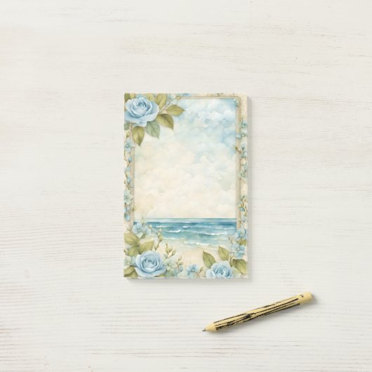 Blauwe Rozen Lijsten de oceaan Post-it® Notes (Op bureau)