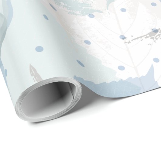 Blauwe Rozen luxe Cadeaupapier (Rol Hoek)