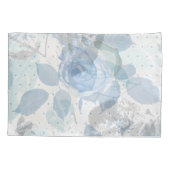 Blauwe Rozen luxe Kussensloop (Achterkant)