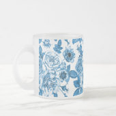 Blauwe Rozen Matglas Koffiemok (Links)