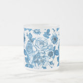 Blauwe Rozen Matglas Koffiemok (Center)