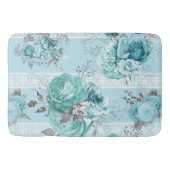 Blauwe Rozen met kant Badmat (Voorkant)