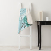 Blauwe Rozen met kant Sherpa Deken (In situ)