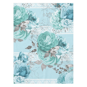 Blauwe Rozen met kant Tafelkleed