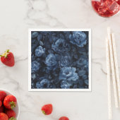 Blauwe Rozen Moody Floral Servet (Insitu)