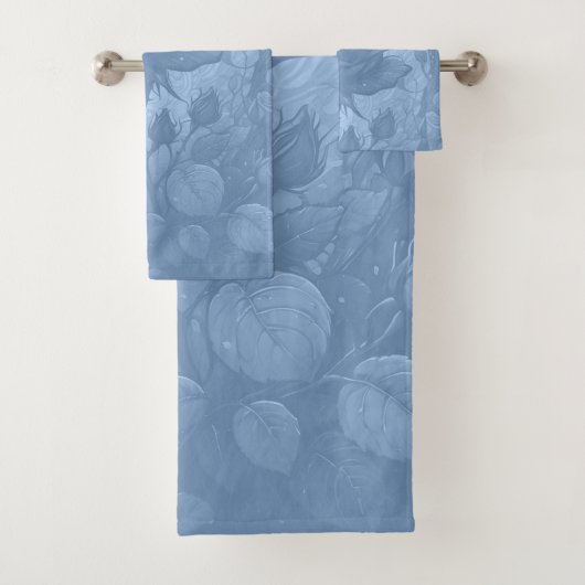 Blauwe Rozen motief Bad Handdoek (Insitu)
