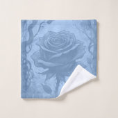 Blauwe Rozen motief Bad Handdoek (Wasdoekje)