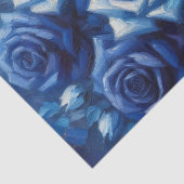 Blauwe Rozen Olie Schildering Decoupage Tissuepapier (Detail)