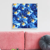 Blauwe Rozen omwikkeld doek Canvas Afdruk (Insitu (Woonkamer))