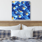 Blauwe Rozen omwikkeld doek Canvas Afdruk (Insitu (Slaapkamer))