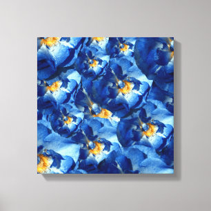Blauwe Rozen omwikkeld doek Canvas Afdruk