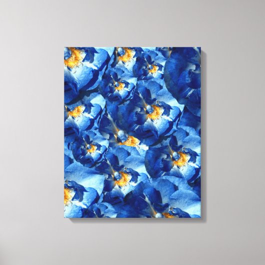 Blauwe Rozen omwikkeld doek Canvas Afdruk (Voorkant)