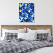 Blauwe Rozen omwikkeld doek Canvas Afdruk (Insitu (Slaapkamer))