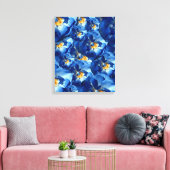 Blauwe Rozen omwikkeld doek Canvas Afdruk (Insitu (Woonkamer))