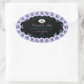 Blauwe Rozen op de zwarte Logo van de Etiketten va (Tas)