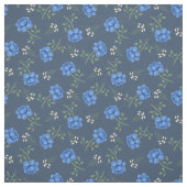 Blauwe Rozen op Dusky Blue Calico Stof (Swatch)