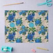 Blauwe Rozen op ontkoppeling van krantenpapier Tissuepapier (Craft)