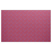 Blauwe Rozen op Red Calico Stof (Yard (91,4 cm))