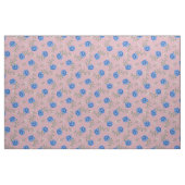 Blauwe Rozen op Roze Oversized Calico Stof (Yard (91,4 cm))