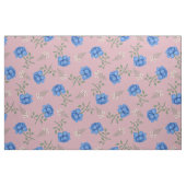 Blauwe Rozen op Roze Oversized Calico Stof (Fat Quarter)