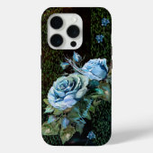Blauwe Rozen op zwart Case-Mate iPhone Case (Achterkant)