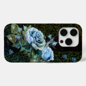 Blauwe Rozen op zwart Case-Mate iPhone Case (Achterkant (horizontaal))