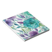 Blauwe Rozen Paarse Waterverf Blooms Notitieblok (Schuin)