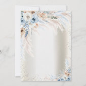 Blauwe Rozen Pampas Grass Jurk Quinceanera Kaart (Achterkant)