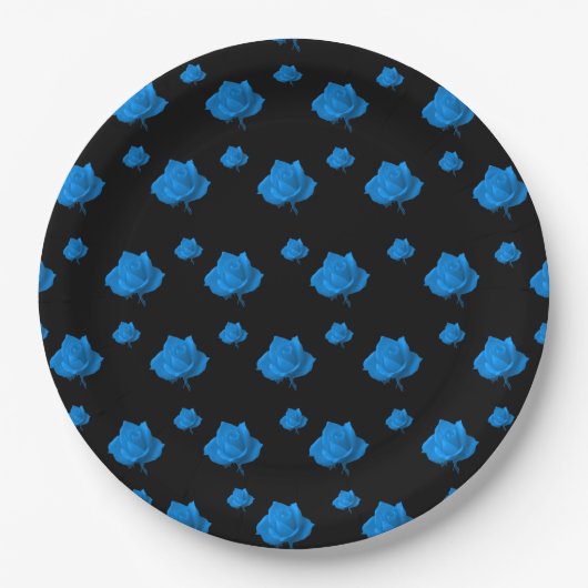 Blauwe Rozen Papieren Bordje (Voorkant)