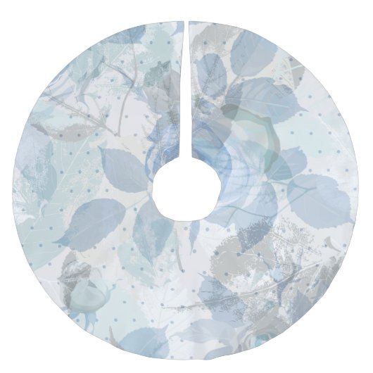 Blauwe Rozen patroonluxe Kerstboom Rok (Voorkant)