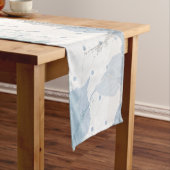 Blauwe Rozen patroonluxe Korte Tafelloper (Voorbeeld)