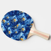 Blauwe Rozen Ping Pong Paddle, Rood Rubber Terug Tafeltennisbatje (Zijkant)