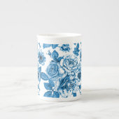 Blauwe Rozen Porselein Kop (Voorkant)