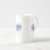 Blauwe Rozen Porselein Kop (Voorkant rechts)