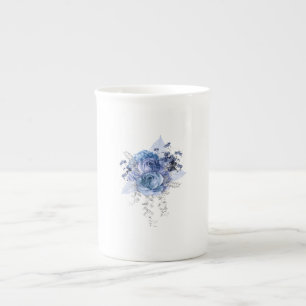 Blauwe Rozen Porselein Kop