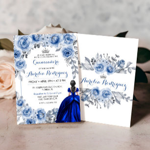 Blauwe Rozen Quinceanera Invitation Quinceanera Ka Kaart