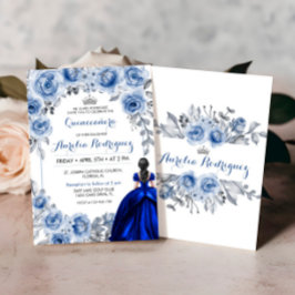 Blauwe Rozen Quinceanera Invitation Quinceanera Ka Kaart
