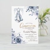 Blauwe Rozen Quinceañera Kaart (Staand voorkant)