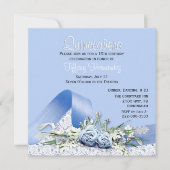 Blauwe Rozen Quinceañera Verjaardagsuitnodiging Kaart (Voorkant)