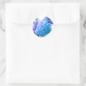 Blauwe Rozen, romantische waterverf met bloemen Ronde Sticker (Tas)